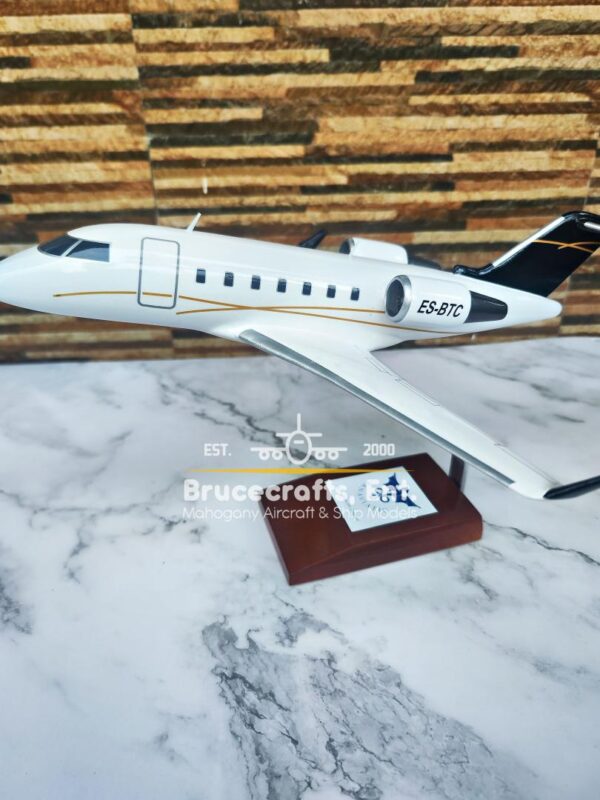 Model of Bombardier Challenger 605 with detailed craftsmanship.